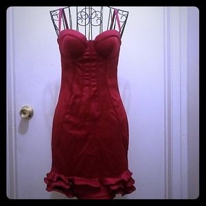 Bright red cocktail dress by Guess size 2